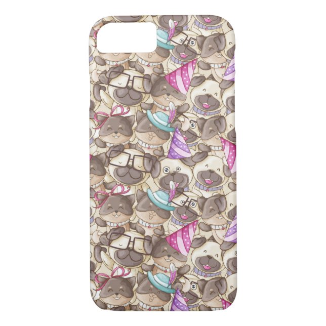 Funda De Case-Mate Para iPhone Cute Pugs (Reverso)