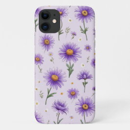 Funda Para iPhone 11 Cute Purple Daisies Floral Aesthetic Phone Case
