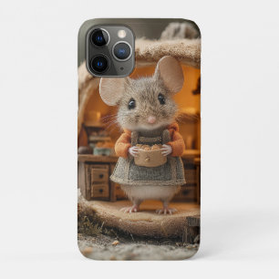 Funda Para iPhone 11 Pro Cute Ratón Pequeño en Acogedora Casa de Bellota