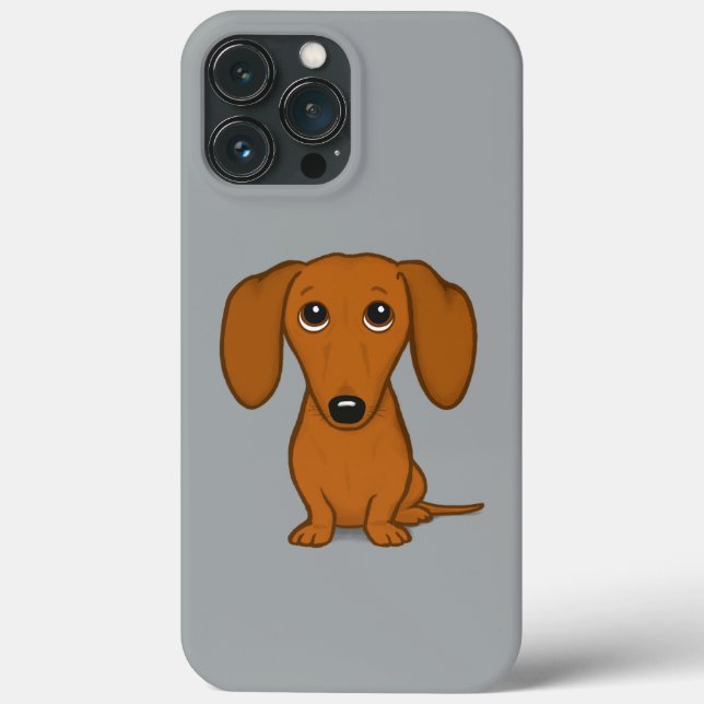 Funda De Case-Mate Para iPhone Cute Red Dachshund | Divertido Personalizado Wiene (Reverso )