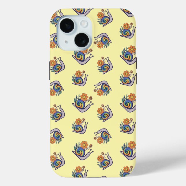 Funda De Case-Mate Para iPhone Cute Retro Rainbow Caracol Funda para iPhone Apple (Reverso )
