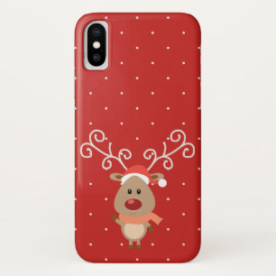 Funda Para iPhone X Cute Rudolph, el personalizado de renos de nariz r