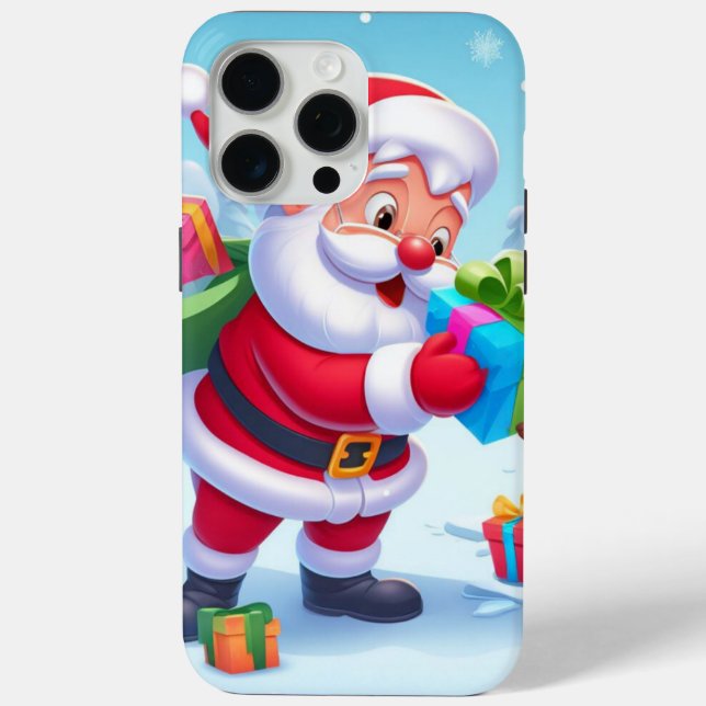 Funda De Case-Mate Para iPhone Cute Santa y Snowman (Reverso )