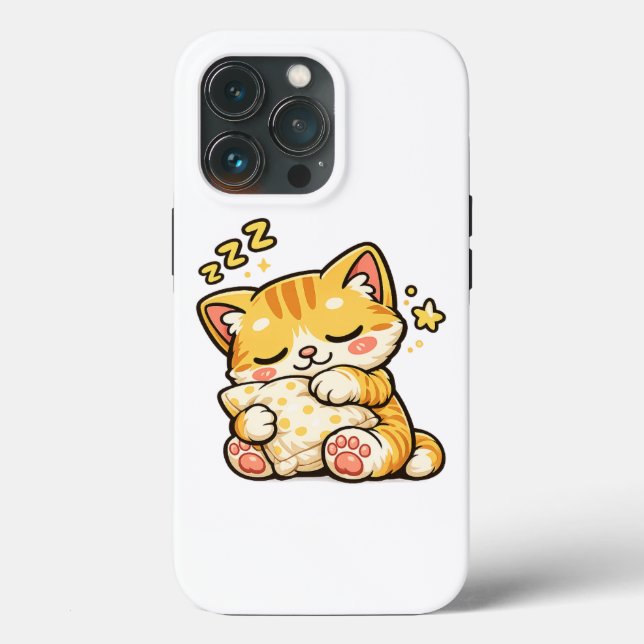 Funda De Case-Mate Para iPhone Cute Sleepy Cat Pillow (Reverso )