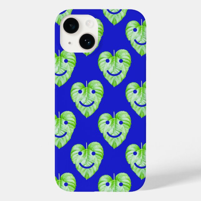 Funda De Case-Mate Para iPhone Cute sonriling hojas Funda-Mate iPhone estuche (Reverso )