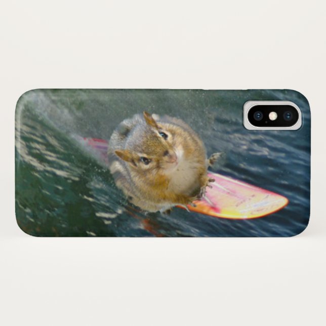 Funda De Case-Mate Para iPhone Cute Surfing Chipmunk (Reverso (horizontal))