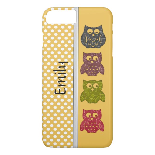 Funda De Case-Mate Para iPhone Cute Trendy y elegante chica abstracta búho person (Reverso)