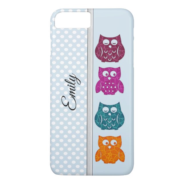 Funda De Case-Mate Para iPhone Cute Trendy y elegante chica abstracta búho person (Reverso)