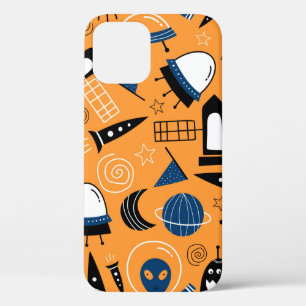 Funda Para iPhone 12 Cute ufo de naves espaciales alienígenas, planetas