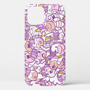 Funda Para iPhone 12 Cute Unicorn Pony: Colección Magic Doodle