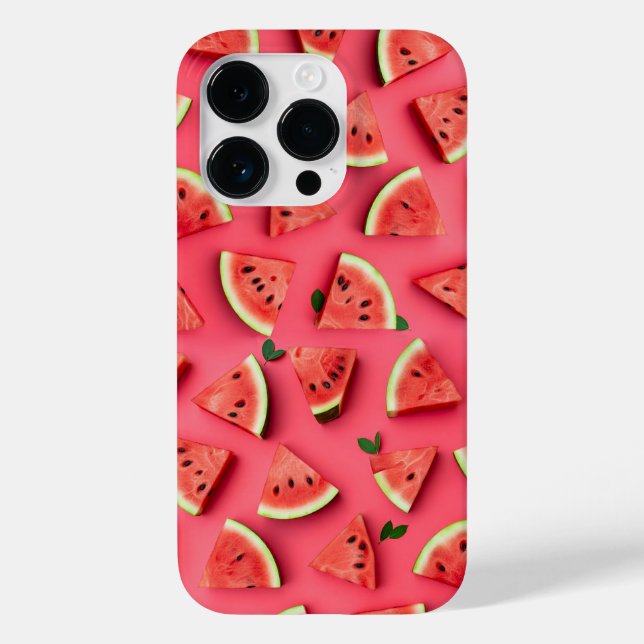 Funda De Case-Mate Para iPhone Cute Watermelon Fruit Pattern Pink iPhone Case (Reverso )