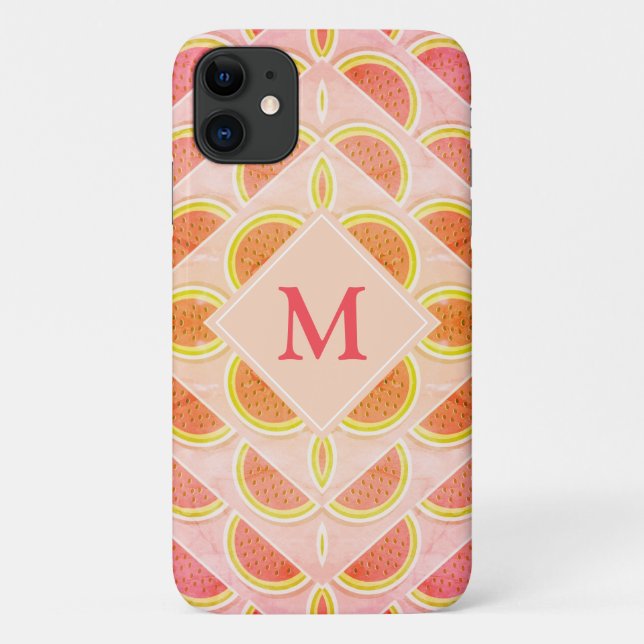 Funda De Case-Mate Para iPhone Cute WATERMELON Kaleidoscope MONOGRAM (Reverso)