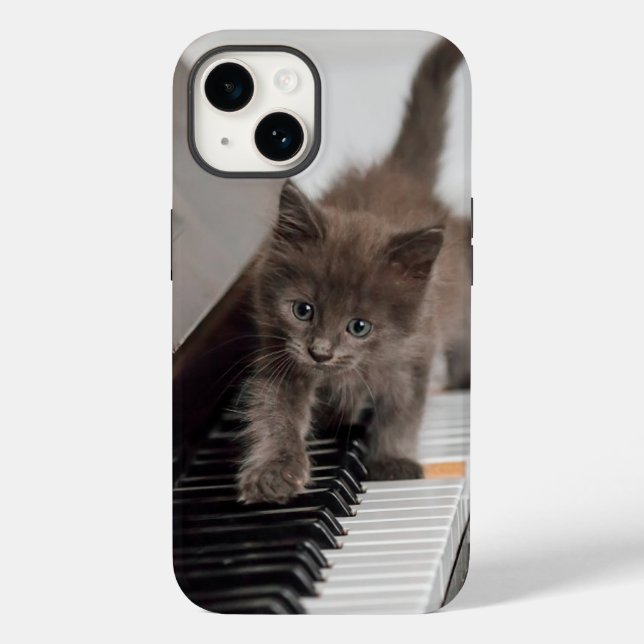 Funda De Case-Mate Para iPhone Cutest Baby Animals | Kitten on Piano (Reverso )