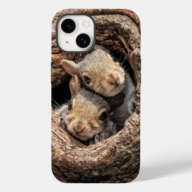 Funda De Case-Mate Para iPhone Cutest Baby Animals | Two Young Squirrels (Reverso )