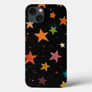 Funda Para iPhone 13 Cuto arcoiris colorido Estrellas Galaxia fondo neg