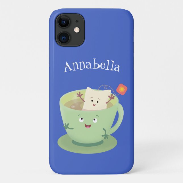 Funda De Case-Mate Para iPhone Cuto teabag taza personalizado personaje de humor (Reverso)