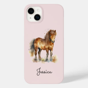Funda Para iPhone 14 Plus De Case-Mate Cuto Whimsical Brown Pony Script Name Horse