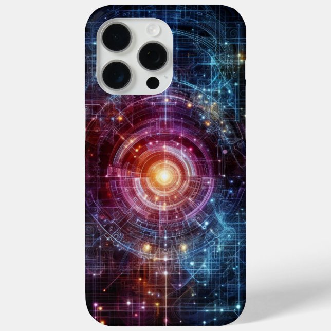 Funda De Case-Mate Para iPhone Cyber Matrix: tema de la matriz de neones (Reverso )