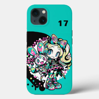 Funda Para iPhone 13 Cyberpunk Kawaii Anime Girl Custom Number