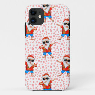 Funda Para iPhone 11 Dabbing Beach Santa Claus en una camiseta de Aloha