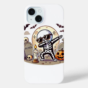Funda Para iPhone 15 Dabbing Halloween Boys Skeleton Zombie Scary