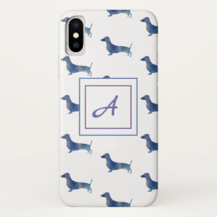 Funda Para iPhone X Dachshund azul