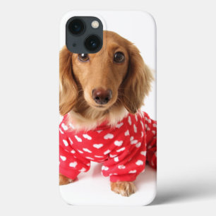 Funda Para iPhone 13 Dachshund Cachorro con traje de San Valentín