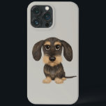 Funda Para iPhone 13 Pro Max Dachshund con cable | Perro de dibujos animados de<br><div class="desc">Estuche para iPhone de Dachshund Lover con cable. Teckel de jabalí y color tostado.</div>