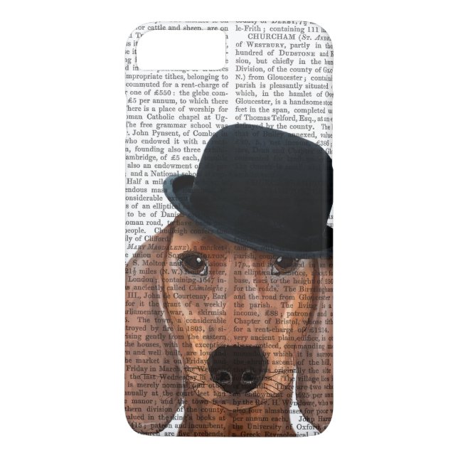 Funda De Case-Mate Para iPhone Dachshund con Gorra del Black Bowler (Reverso)
