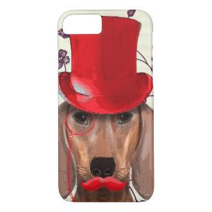 Funda Para iPhone 8/7 Dachshund con sombrero rojo superior