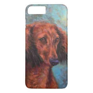 Funda Para iPhone 8 Plus/7 Plus Dachshund de pelo largo rojo
