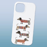 Funda Para iPhone 14 Pro De Case-Mate Dachshund Dogs<br><div class="desc">Pequeños perros de salchicha de Dachshund,  perros más salchichas,  doxies o lo que quieras llamarlos. Arte original de Nic Squirrell.</div>