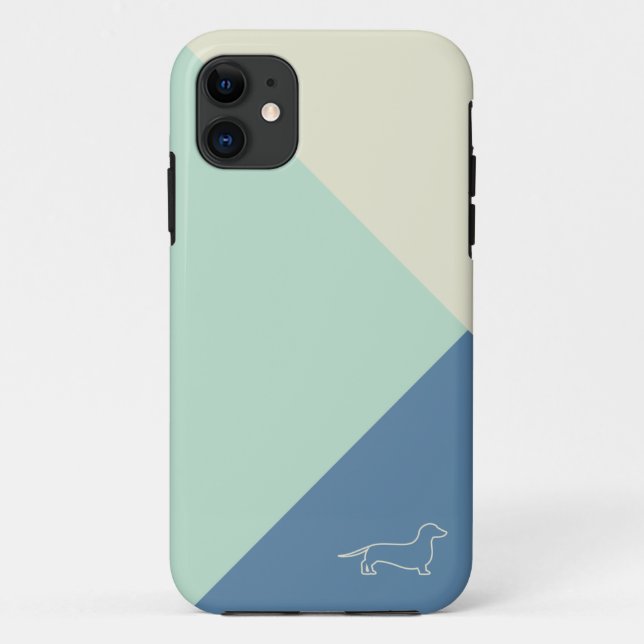 Funda De Case-Mate Para iPhone dachshund geométrico mínimo (Reverso)