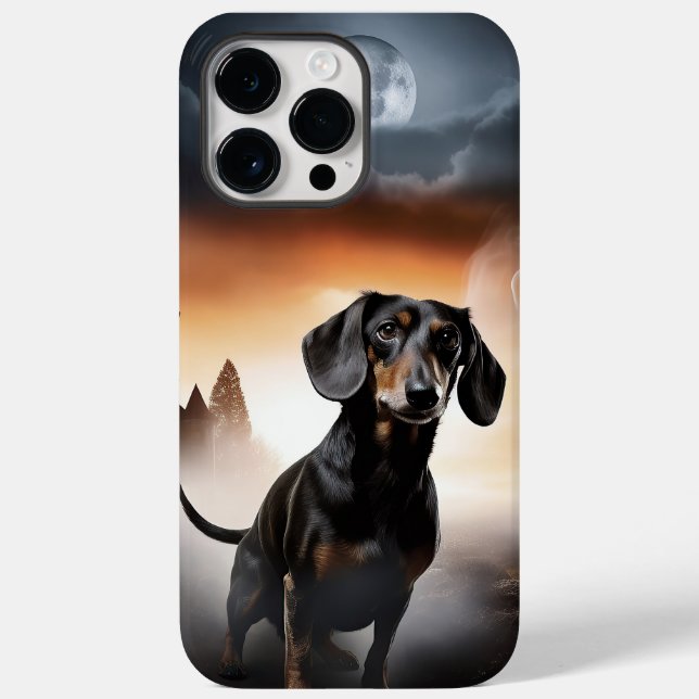 Funda De Case-Mate Para iPhone Dachshund Halloween Aterrador (Reverso )