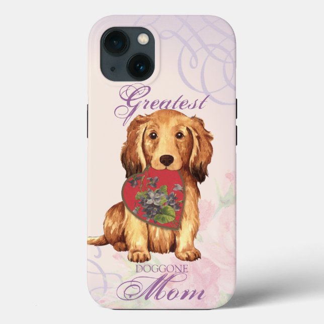 Funda De Case-Mate Para iPhone Dachshund Heart Mom (Reverso )