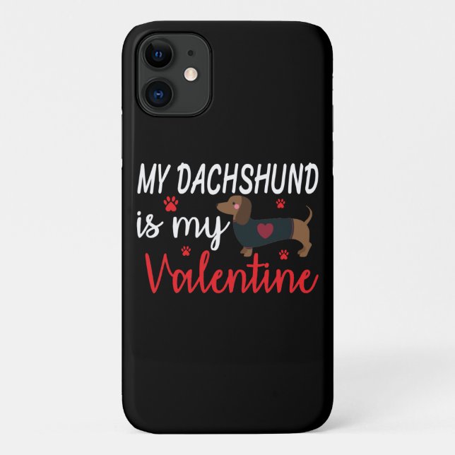 Funda De Case-Mate Para iPhone Dachshund Hearts Día de San Valentín Divertido Per (Reverso)