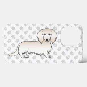 Funda Para iPhone 13 Pro Dachshund Pelo Largo Crema Perro De Dibujos Animad