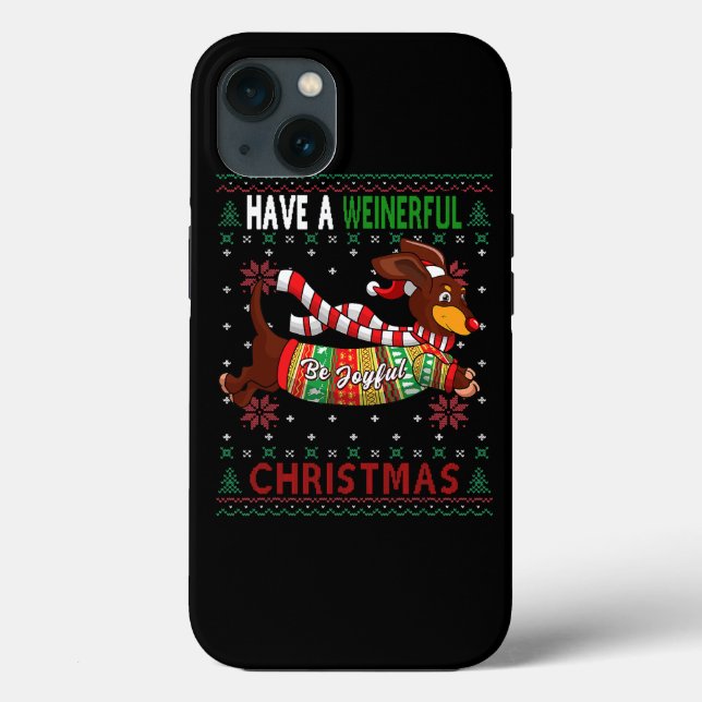Funda De Case-Mate Para iPhone Dachshund Perro Navidades feos Doxie Lover Mujeres (Reverso )