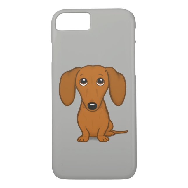 Funda De Case-Mate Para iPhone Dachshund rojo curado| Gracioso perro Personalizad (Reverso)