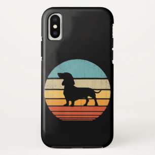 Funda Para iPhone X Dachshund Silhouette de los años 60 Regalos Perro