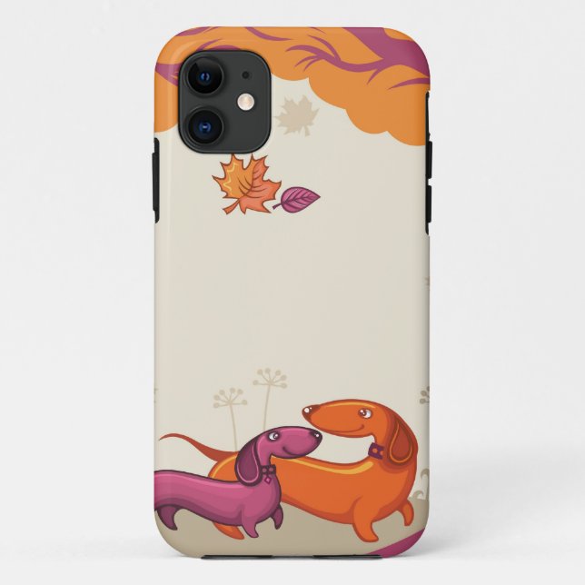 Funda De Case-Mate Para iPhone Dachshunds del otoño (Reverso)