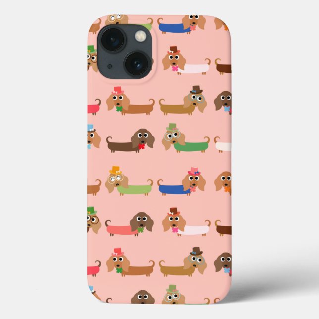 Funda De Case-Mate Para iPhone Dachshunds en rosa (Reverso)