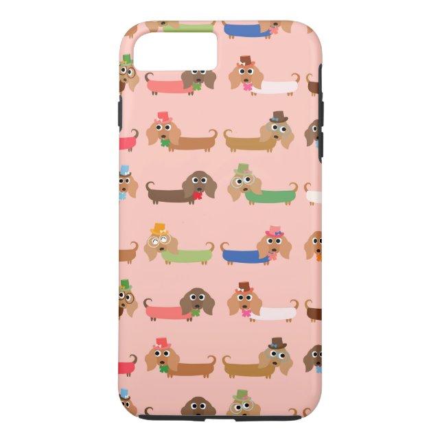 Funda De Case-Mate Para iPhone Dachshunds en rosa (Reverso)