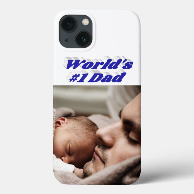 Funda De Case-Mate Para iPhone Dad Photo blue text  iPhone Case (Reverso)