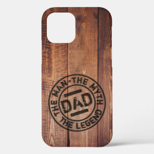 Funda Para iPhone 12 Dad Rústico El Hombre Mito Leyenda Pirograbado en 