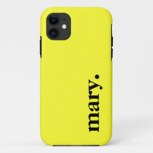 Funda Para iPhone 11 Daffodil Color sólido amarillo Nombre elegante