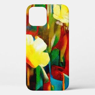 Funda Para iPhone 12 Daffodils. Composición floral abstracta en un cubi