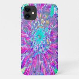 Funda Para iPhone 11 Dahlia decorativa azul morado y Robin's Egg