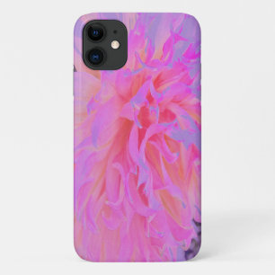 Funda Para iPhone 11 Dahlia Decorativa Elegante Rosa Fuerte y Magenta