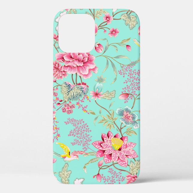Funda De Case-Mate Para iPhone Dahlia rosa en verde (Reverso )
